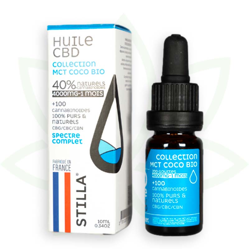 cbd olej mct kokosový 40 percent 10ml plné spektrum stilla france mafrenchweed 12